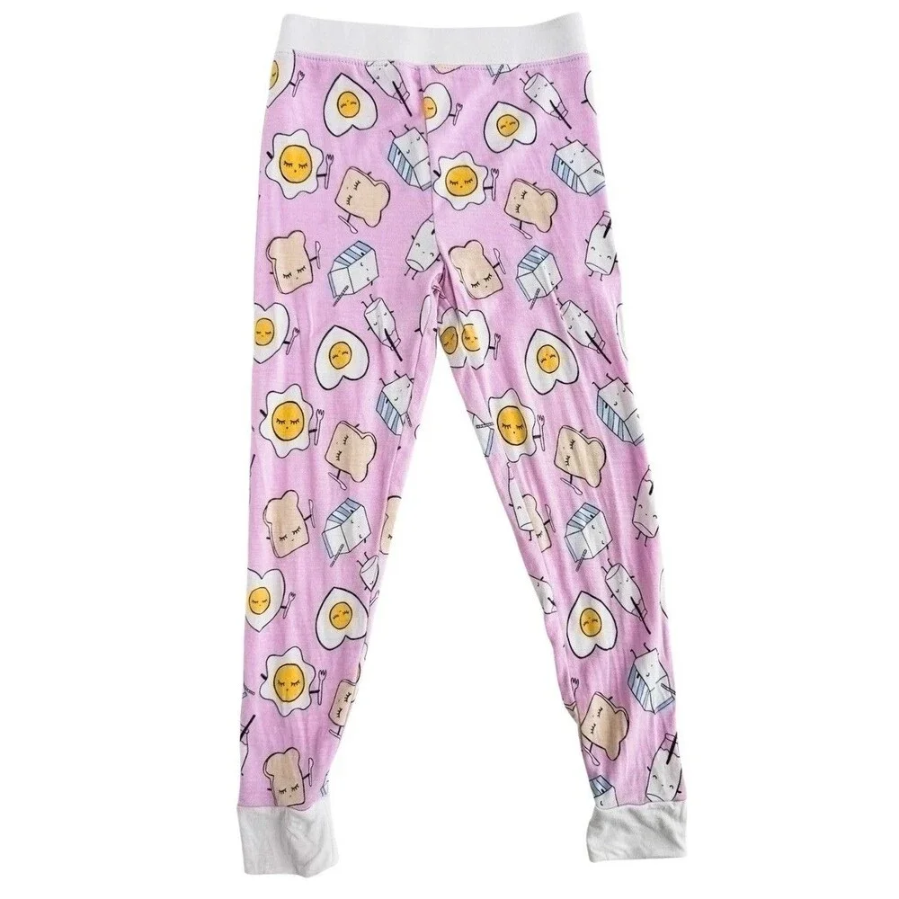 Little Sleepies 3T Pink Breakfast Set Pink Breakfast Food Print Lunaluxe